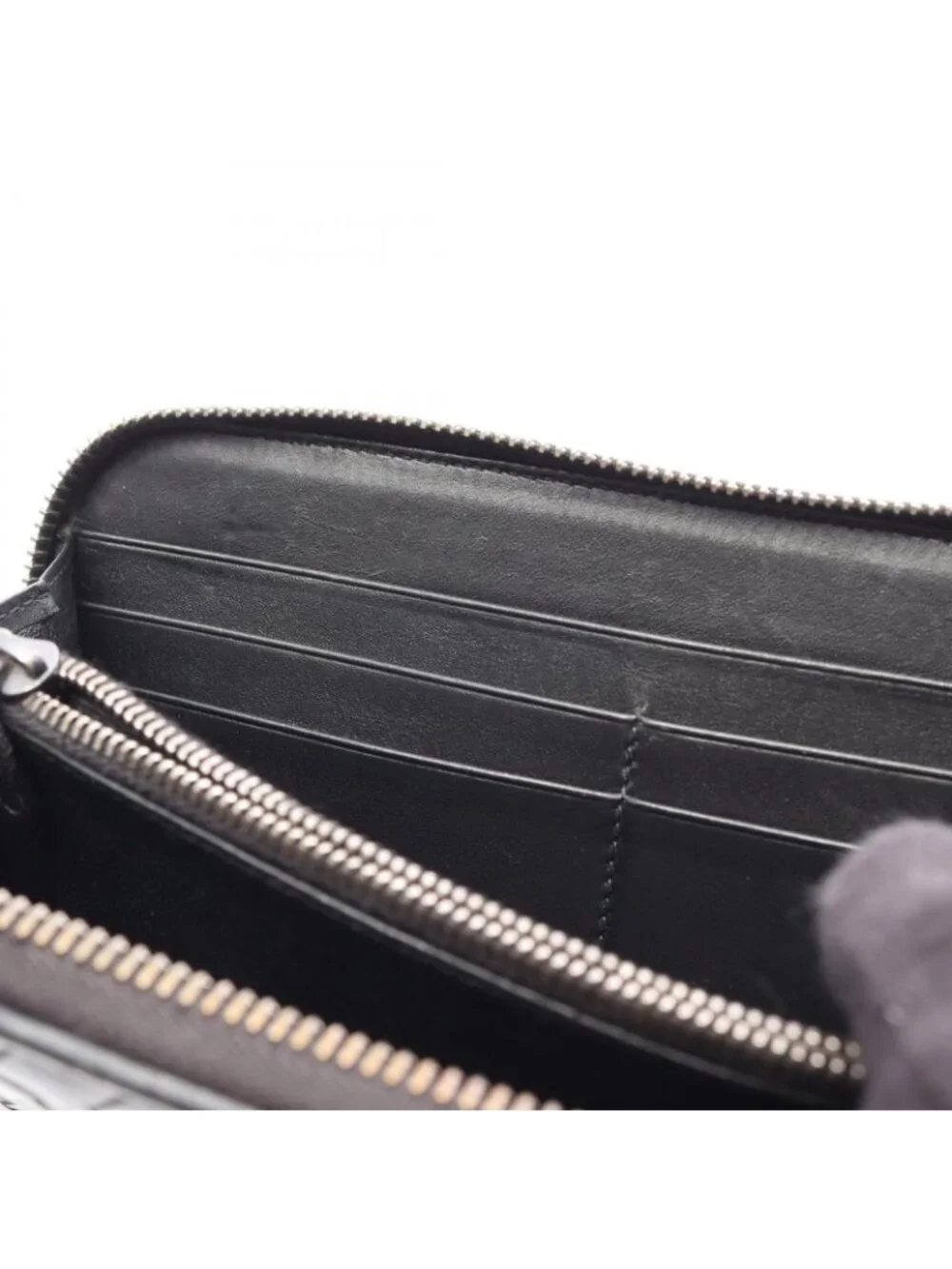 Bottega Veneta Round Wallet Intrecciato Black Leather